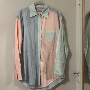 Solid and Striped cotton colorful button down